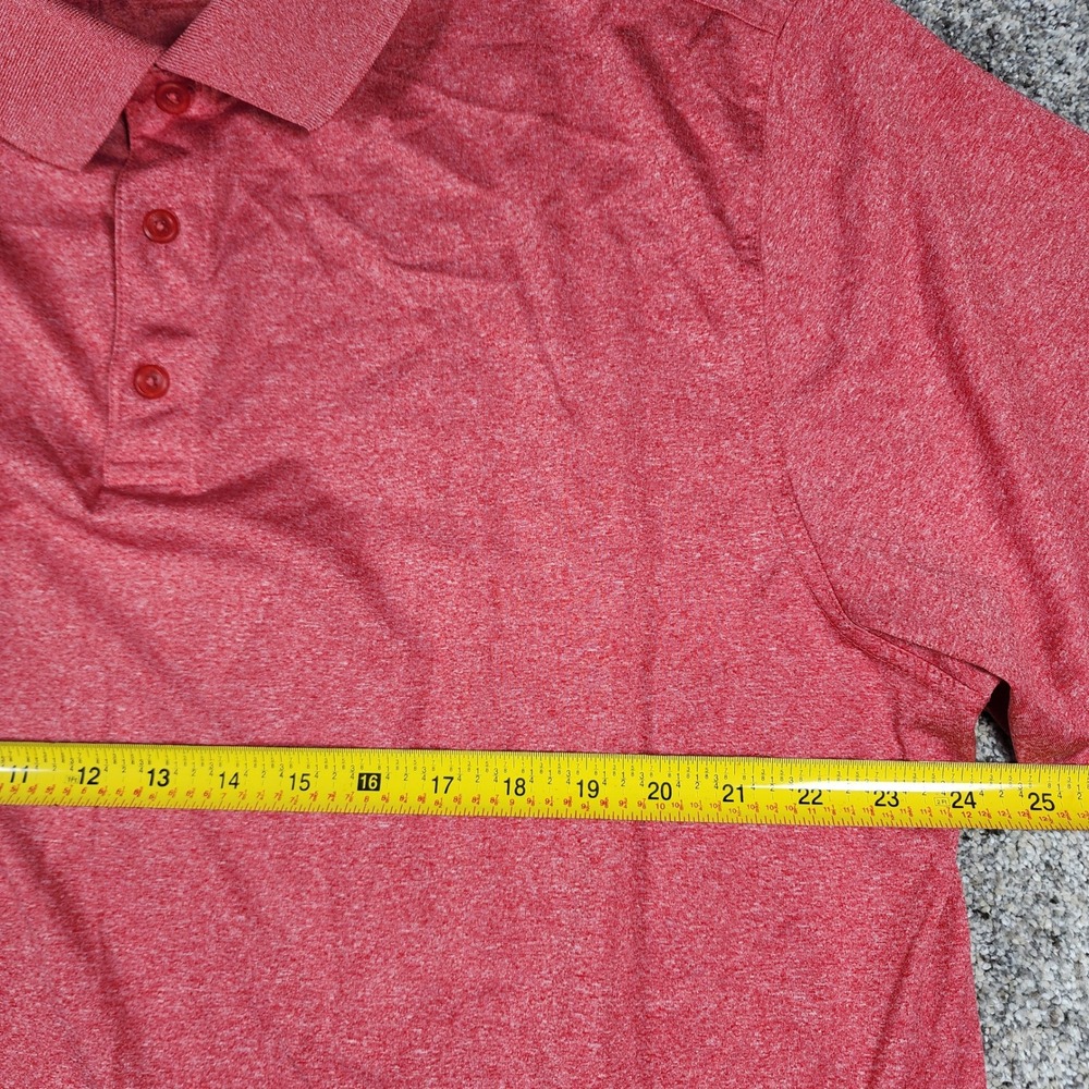 Adidas Polo Shirt Mens XL Red Heathered Short Sleeve Athletic Excellent - Picture 9 of 11